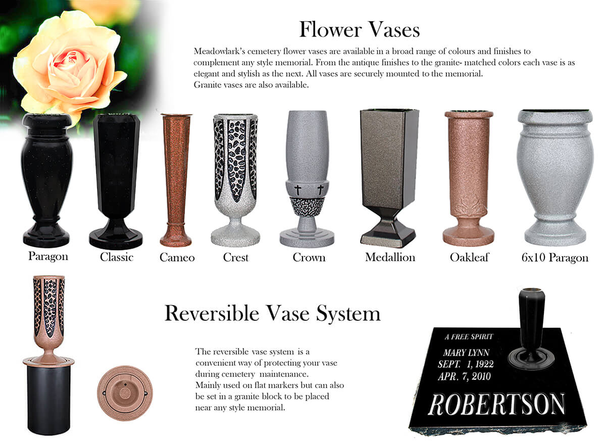 Elegant Cemetery Vases Flower vase headstone vase Granite Vases